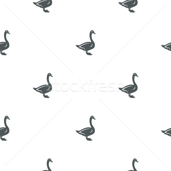 Swan pattern. Seamless background illustration with wild animal symbols, elements. Monochrome silhou Stock photo © JeksonGraphics
