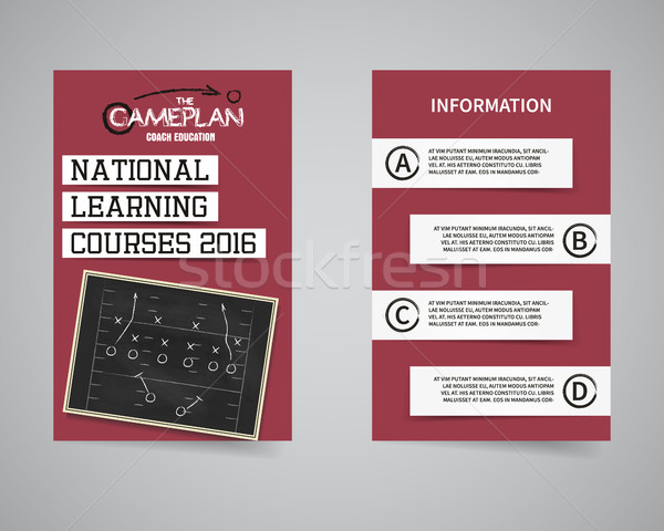 American football coach courses back and front flyer template design. Usa Sport brand identity lette Stock photo © JeksonGraphics