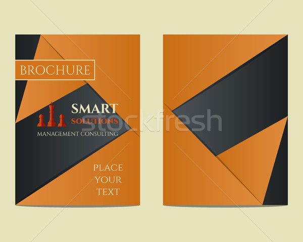 Smart solutions Brochure and flyer a4 size design template with management Consulting keywords conce Stock photo © JeksonGraphics