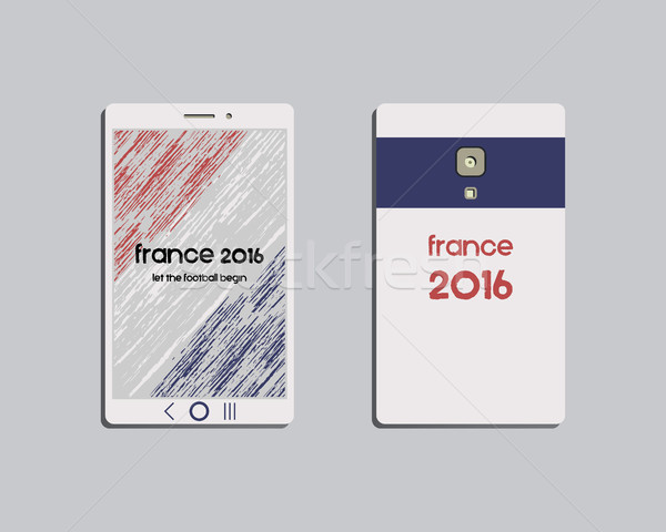 Corporate identity template design. Mobile device and smartphone. Corporate branding. France 2016 Fo Stock photo © JeksonGraphics