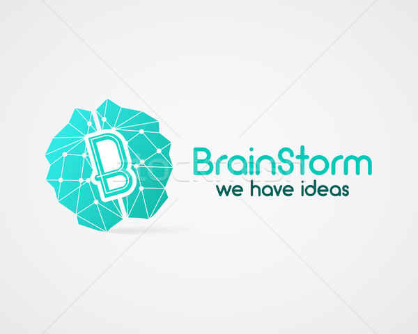 Brainstorm, brain, creation and idea logo template and elements. Solve problems, idea creation busin Stock photo © JeksonGraphics