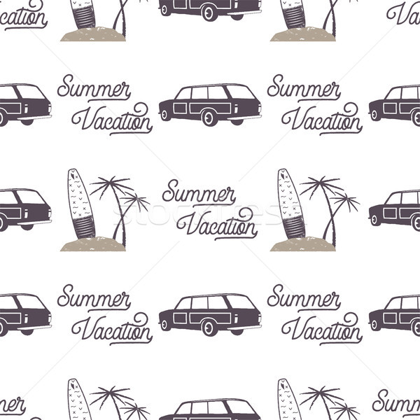 Surf vecchio stile auto pattern design Foto d'archivio © JeksonGraphics