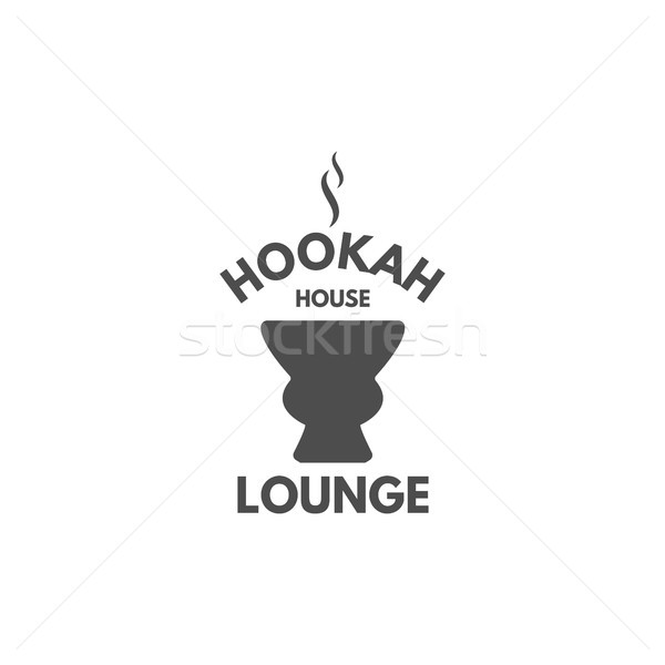 Hookah relax label, badge. Vintage shisha logo with hookah bowl symbol. Lounge cafe emblem. Arabian  Stock photo © JeksonGraphics