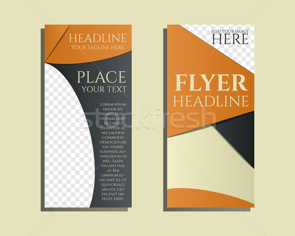 Akıllı çözümler broşür uçan tasarım şablonu yönetim Stok fotoğraf © JeksonGraphics