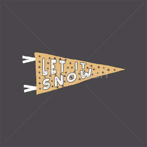 Winter theme pennant. Let it snow typography quote, wish. New Year lettering, sayings, vintage label Stock photo © JeksonGraphics