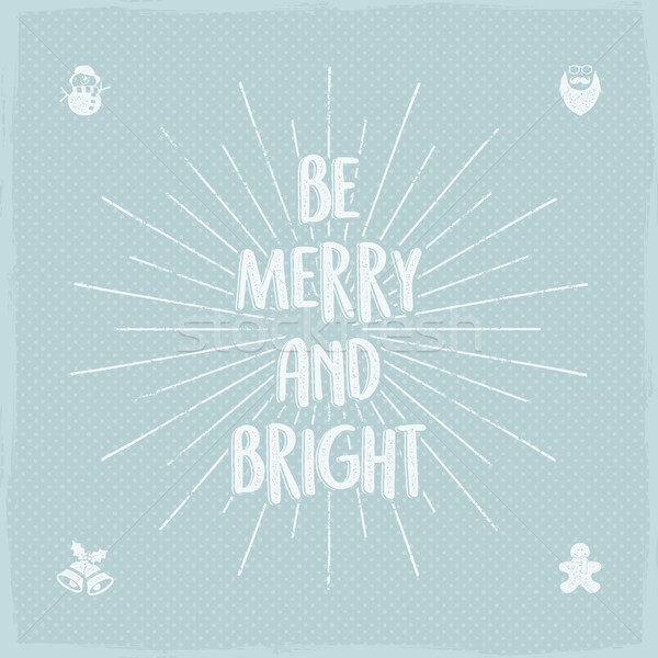 Vidám fényes ünnep karácsony kívánság közmondás Stock fotó © JeksonGraphics