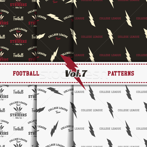 Set of american football patterns. Usa sports seamless background collection. Sport wallpaper with p Stock photo © JeksonGraphics