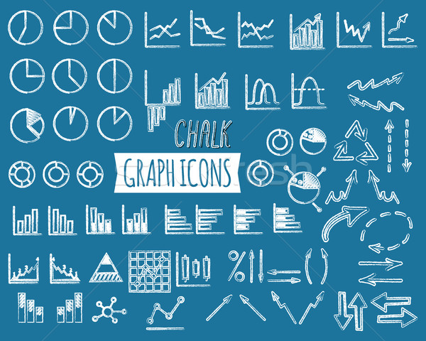 Business and office charts. Chal edition. Set of thin line graph icons. Outline. Can be used as elem Stock photo © JeksonGraphics