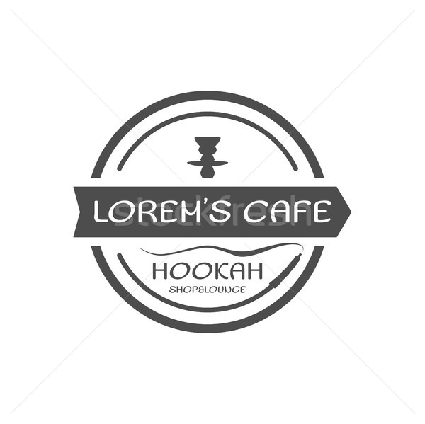 Hookah relax label, badge. Vintage shisha logo. Lounge cafe emblem. Arabian bar or house. Isolated.  Stock photo © JeksonGraphics