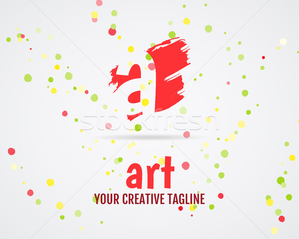 Vector abstract art logo design. Art studio. Art logo icon. Abstract logotype template. Round abstra Stock photo © JeksonGraphics