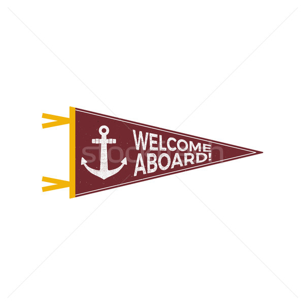 Nautical pennant Design. Sailor vector emblem. Anchor label and print design with anchor symbol, typ Stock photo © JeksonGraphics