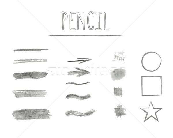 Set of vector grunge brushes. Abstract hand drawn pencil strokes. Original design elements for your  Stock photo © JeksonGraphics