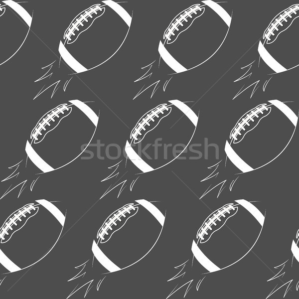 American football ball rocket seamless pattern in retro monochrome style. Sports graphic vintage des Stock photo © JeksonGraphics