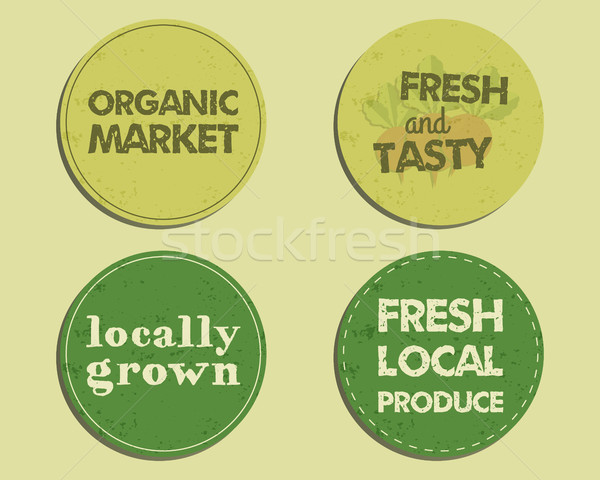 Summer Farm Fresh branding identity elements. Label, badge, emblem templates. Organic, bio design. M Stock photo © JeksonGraphics