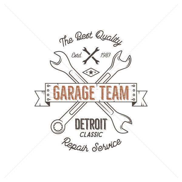 Garage service vintage tee design graphics, Detroit classic, repair service typography print. T-shir Stock photo © JeksonGraphics