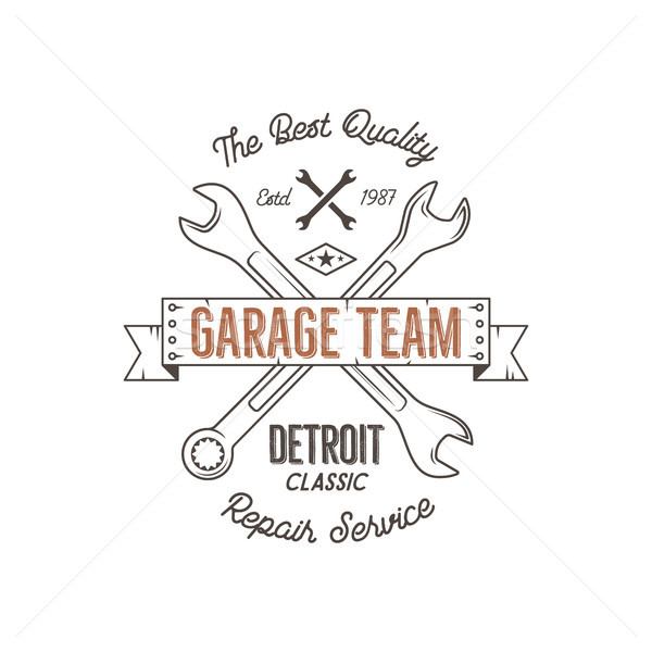 Garage Ouvrir la vintage design graphiques classique [[stock_photo]] © JeksonGraphics