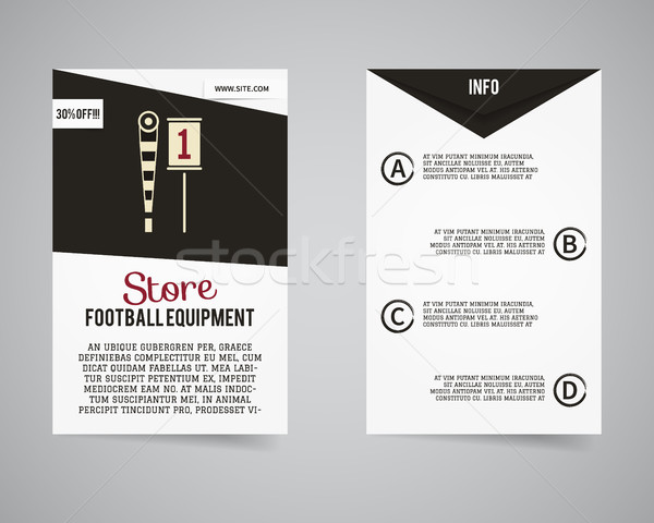 American football equipment store, shop flyer template design. Usa Sport brand identity letterhead.  Stock photo © JeksonGraphics