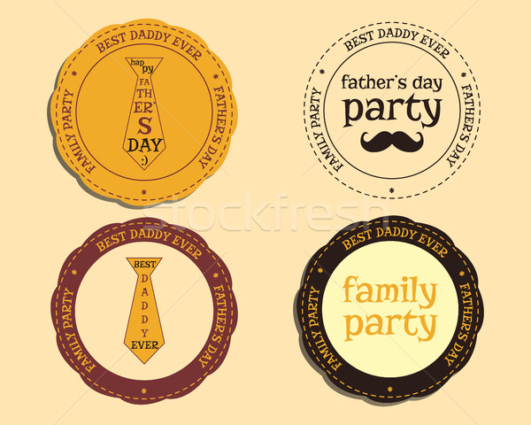 Feliz dia dos pais logotipo distintivo modelo bigode amarrar Foto stock © JeksonGraphics