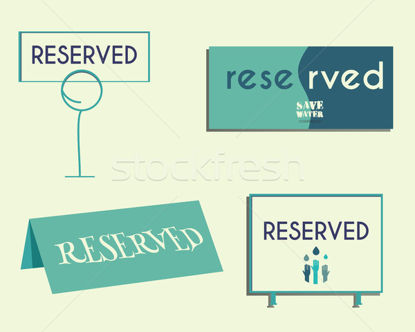 Reservation sign mock up template. Save water conference. Eco theme. Isolated on bright background.  Stock photo © JeksonGraphics