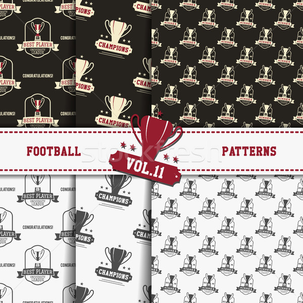 Set of american football patterns. Usa sports seamless background collection. Sport wallpaper with c Stock photo © JeksonGraphics