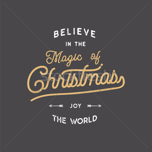 Merry Christmas lettering. Let it snow typography quote, wish with sunbursts. New Year lettering, sa Stock photo © JeksonGraphics