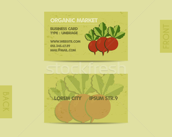 Summer Farm Fresh branding identity elements. Business card template. Organic stylish design. Mock u Stock photo © JeksonGraphics
