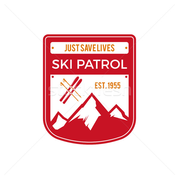 Ski Label Jahrgang Berg Winter Sport Stock foto © JeksonGraphics