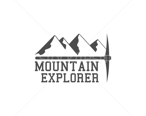 Vintage summer camp badge outdoors logo, emblem and label. Mountain Explorer concept, monochrome des Stock photo © JeksonGraphics