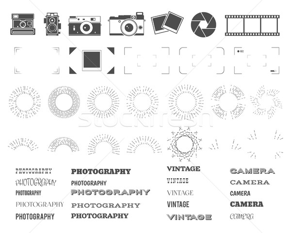 Fotoğrafçılık bağbozumu Retro semboller kareler Stok fotoğraf © JeksonGraphics