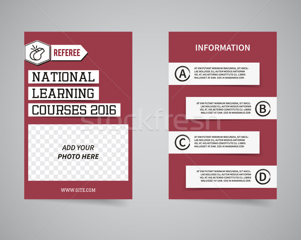 American football couch courses flyer template design. Usa Sport brand identity letterhead. Event Po Stock photo © JeksonGraphics