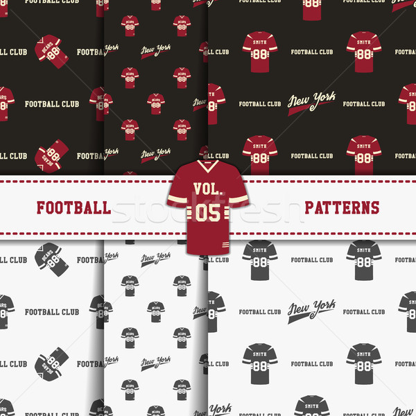 Set of american football patterns. Usa sports seamless background collection. Sport wallpaper with t Stock photo © JeksonGraphics