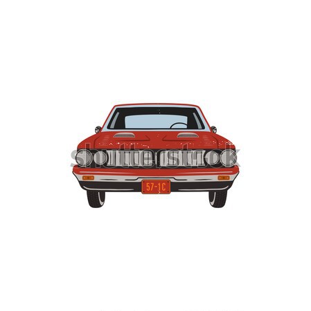 Epocă muscle car retro roşu maşină Imagine de stoc © JeksonGraphics