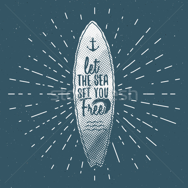 Klasszikus szörfözik grafika poszter web design nyomtatott Stock fotó © JeksonGraphics