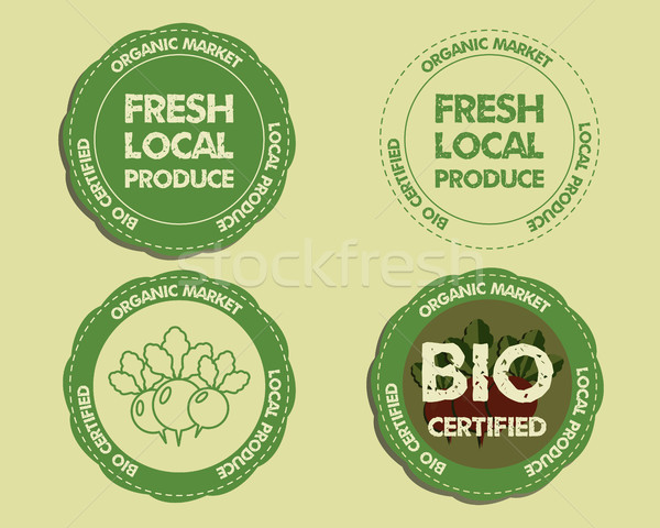 Summer Farm Fresh branding identity elements. Logo, Label, badge, emblem templates. Organic, bio des Stock photo © JeksonGraphics