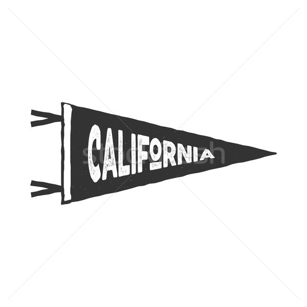 Vintage hand drawn pennant template. California sign. Retro textured, letterpress effect. Outdoor ad Stock photo © JeksonGraphics