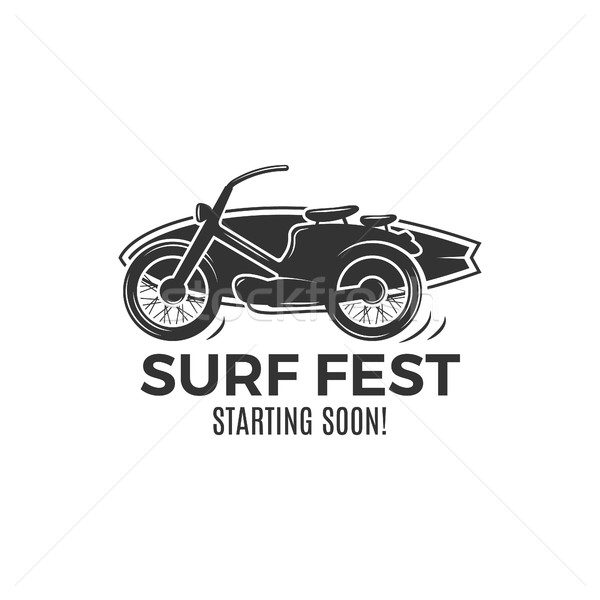 Vintage Surfing tee design. Retro Surf fest tshirt Graphics and Emblem for web design or print. Surf Stock photo © JeksonGraphics