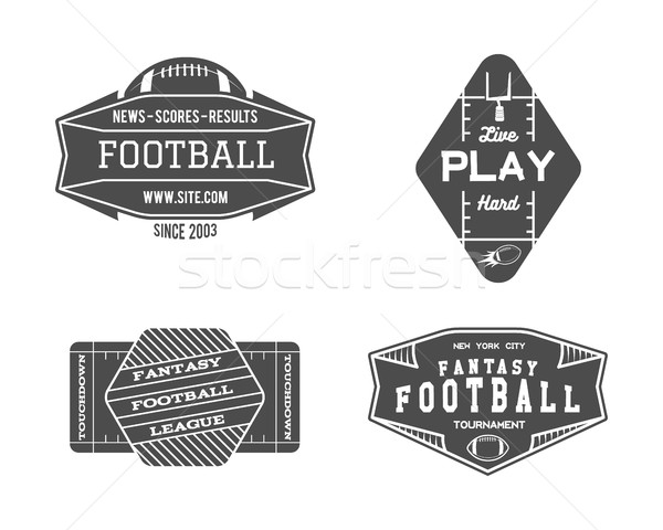 American Football Field Geometric Team Or League Badge Sport Site Logo Label Insignia Set Graphi Vector Illustration C Evgen Radchenko Jeksongraphics Stockfresh