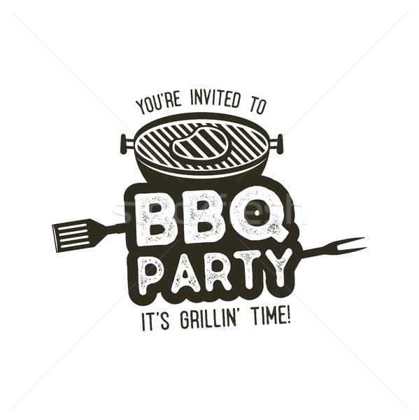 Bbq Party Typografie Plakat Vorlage Retro Stock foto © JeksonGraphics