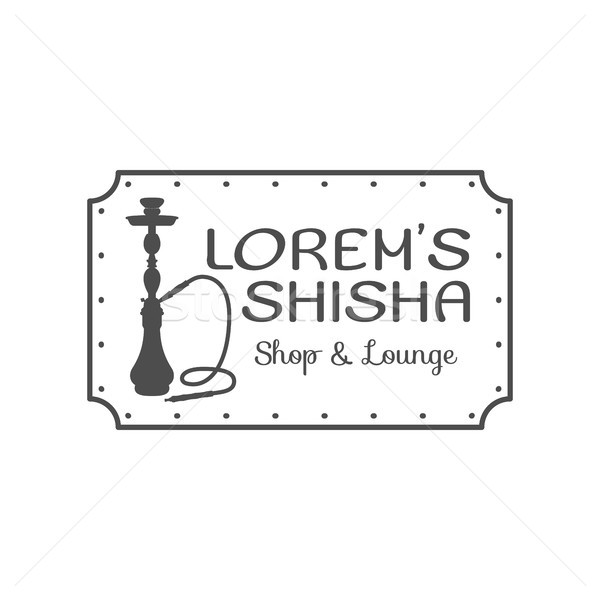 Hookah relax label, badge. Vintage shisha logo. Lounge cafe emblem. Arabian bar or house, shop. Isol Stock photo © JeksonGraphics