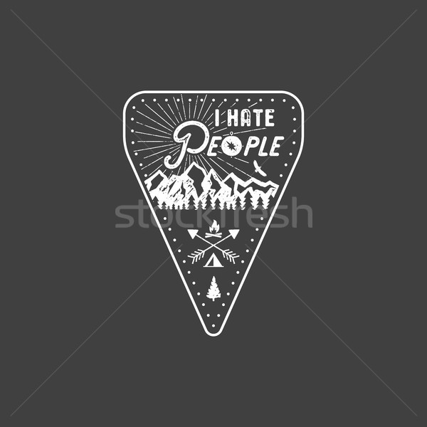 I Hate People T-shirt, Mountain Camping Gift. Funny Tee perfect for any adventurer, wanderlust lover Stock photo © JeksonGraphics