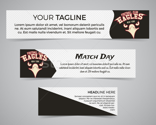 Set of American football banner template with soccer logo, label and badge. Stylish bright identity  Stock photo © JeksonGraphics