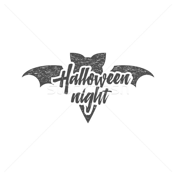 [[stock_photo]]: Halloween · fête · nuit · étiquette · modèle · bat