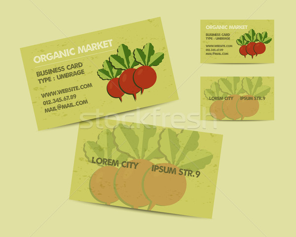 Summer Farm Fresh branding identity elements. Business card template. Organic design. Mock up. Best  Stock photo © JeksonGraphics