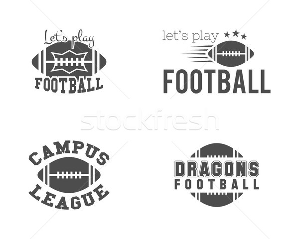 College american football team, championship badges, logos, labels, insignias set in retro style. Gr Stock photo © JeksonGraphics