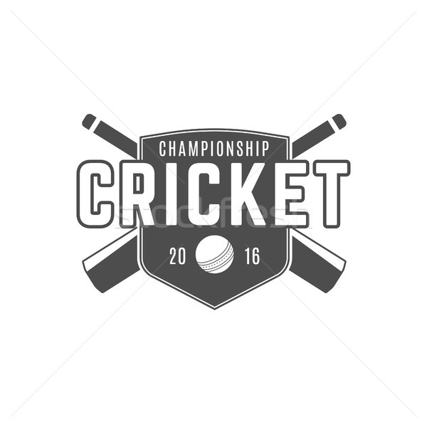 Foto stock: Cricket · equipo · emblema · diseno · elementos · campeonato