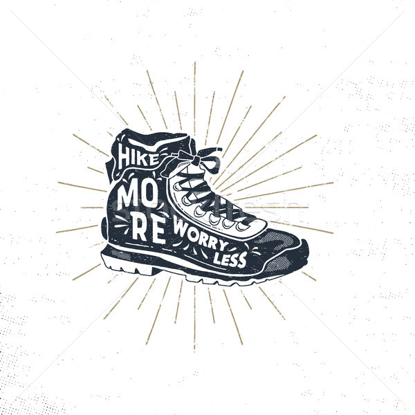 ヴィンテージ 手描き ハイキング ブーツ デザイン ストックフォト © JeksonGraphics