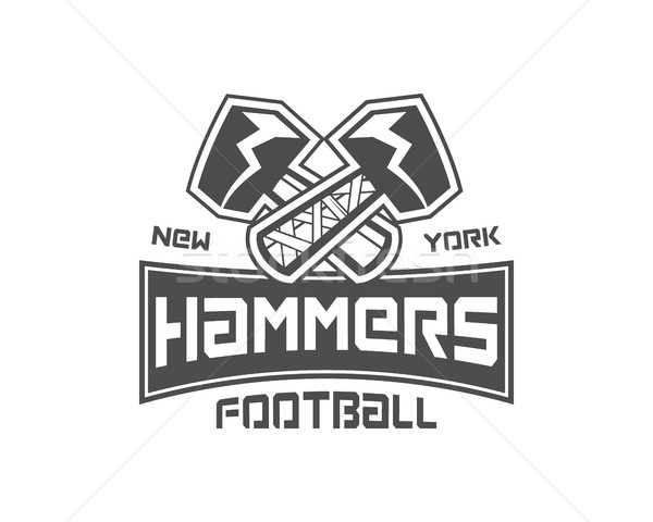 American football label. Hammer logo element innovative and creative inspiration for business compan Stock photo © JeksonGraphics