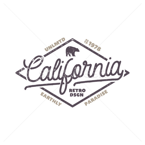 Summer California label with bear and typography elements. Retro surf style for t-shirts, emblems, m Stock photo © JeksonGraphics
