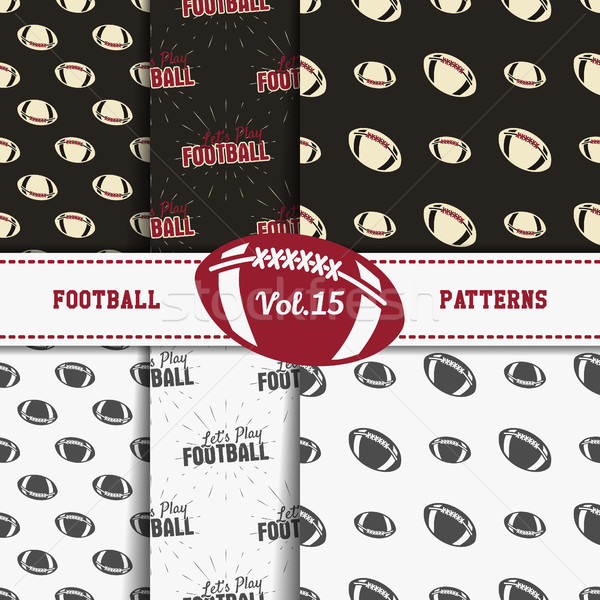 Set of american football patterns. Usa sports seamless background collection. Sport wallpaper with b Stock photo © JeksonGraphics