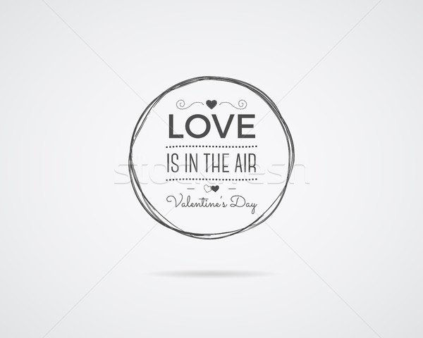 Valentine day photo overlay, hand drawn lettering collection, inspirational quote. Label. Love is in Stock photo © JeksonGraphics